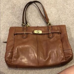 Brown leather Coach bag, very good condition.